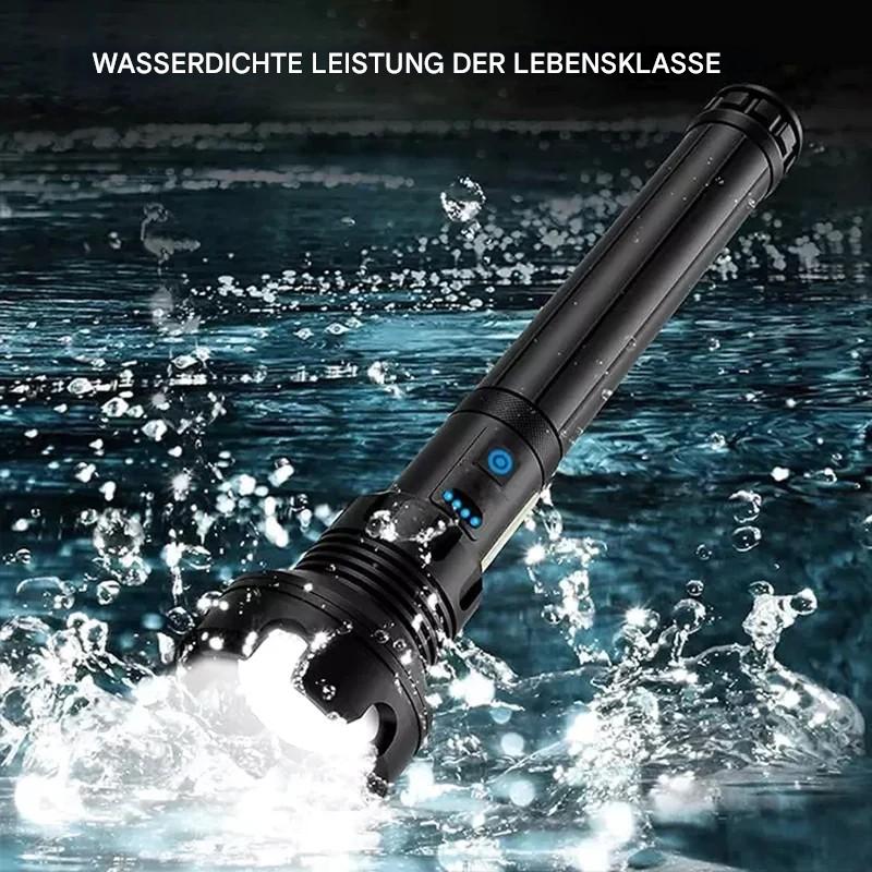 Taktische LED Taschenlampe mit Zoom und Powerbank