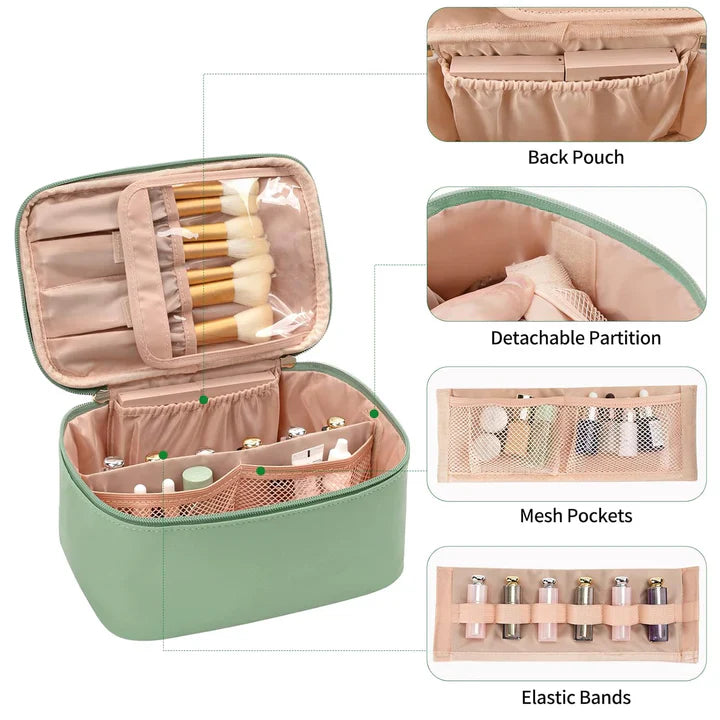 Praktischer Make-Up Organizer für Reisen – mit Fächern und Verteilern für Ordnung