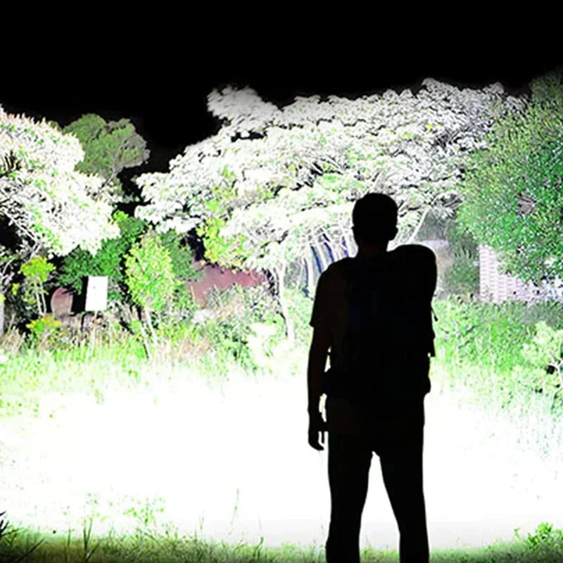 Taktische LED Taschenlampe mit Zoom und Powerbank