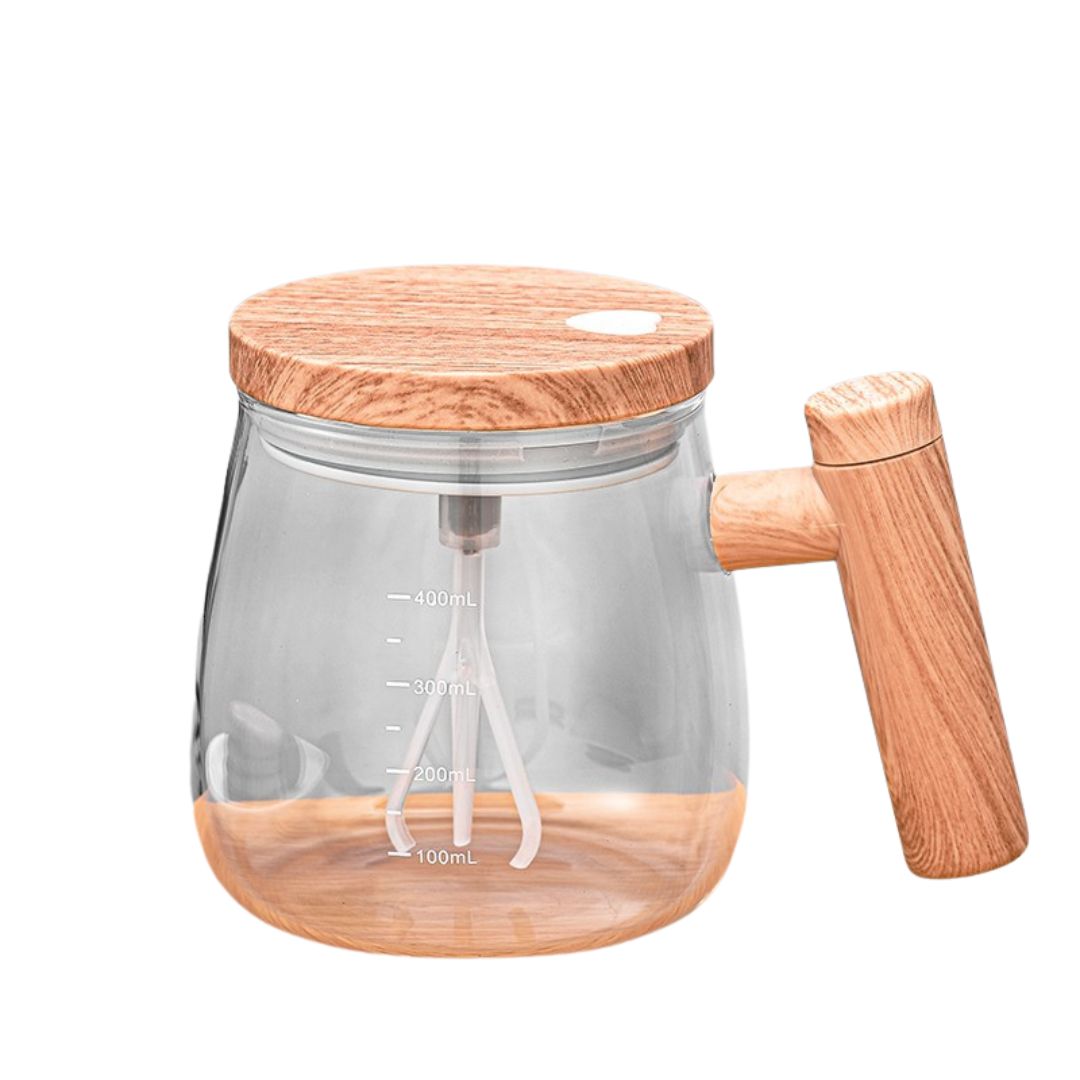 Innovative 2in1 Mixer Tasse mit Holzgriff