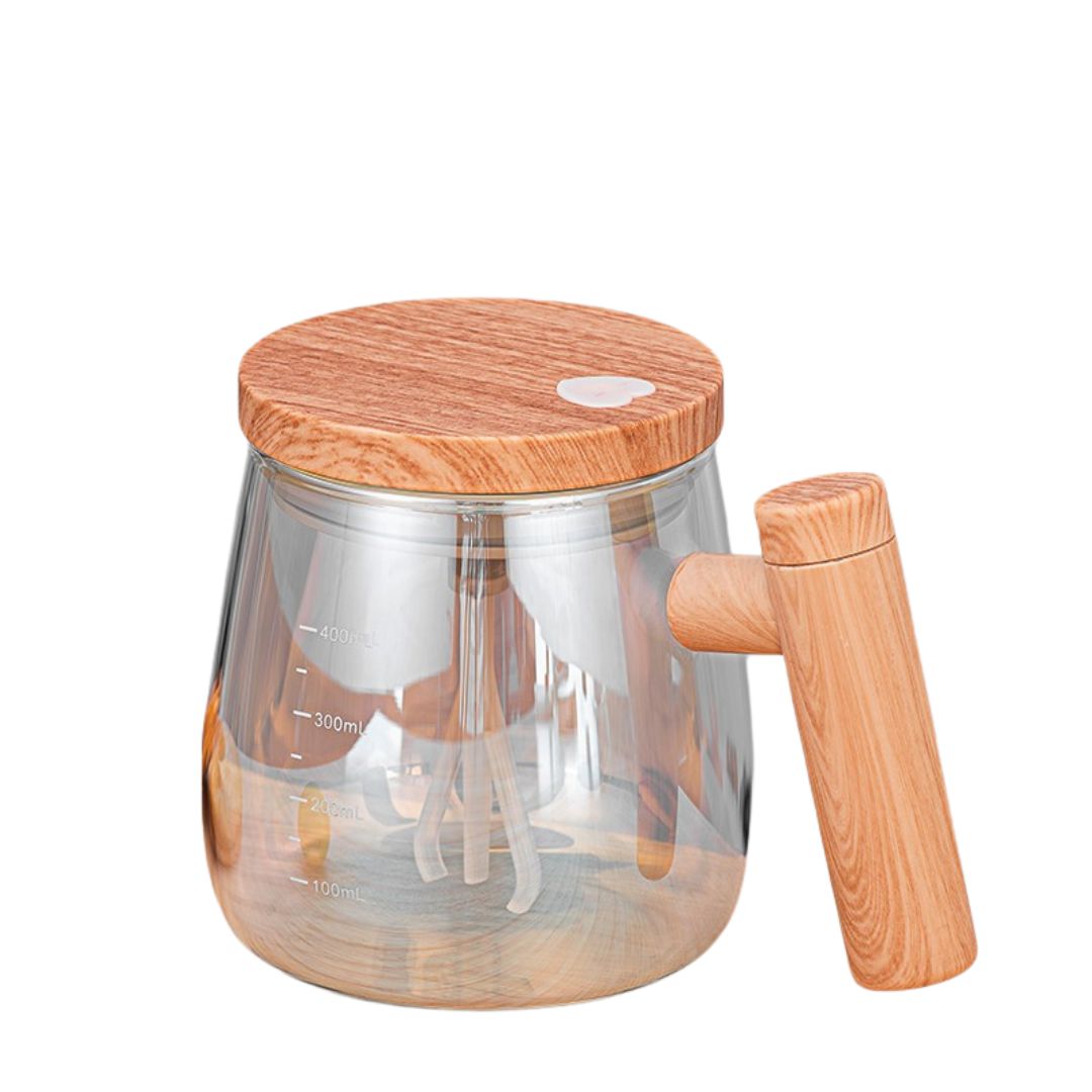Innovative 2in1 Mixer Tasse mit Holzgriff