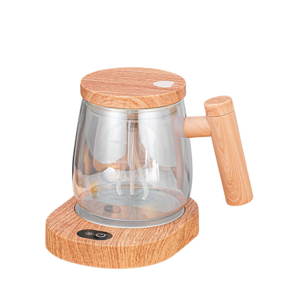 Innovative 2in1 Mixer Tasse mit Holzgriff