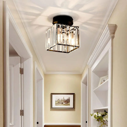 Kristall-Deckenlampe mit Gold und Schwarz – Moderne LED-Deckenleuchte für Wohnzimmer Schlafzimmer & Flu