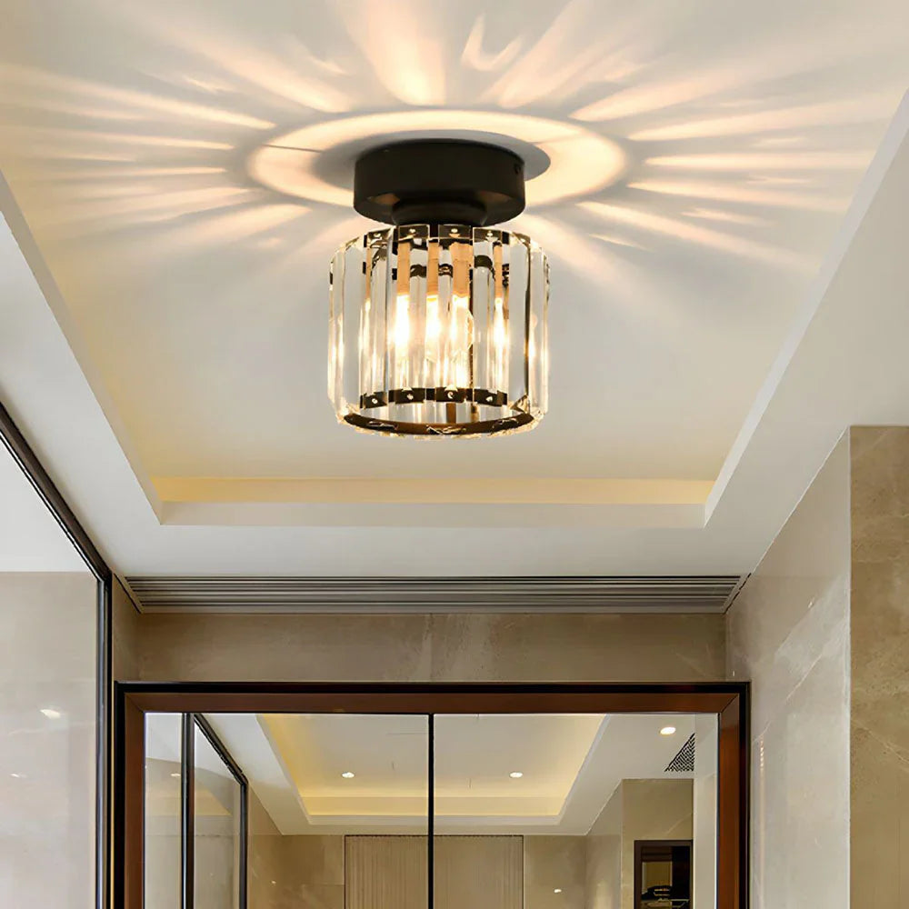 Kristall-Deckenlampe mit Gold und Schwarz – Moderne LED-Deckenleuchte für Wohnzimmer Schlafzimmer & Flu