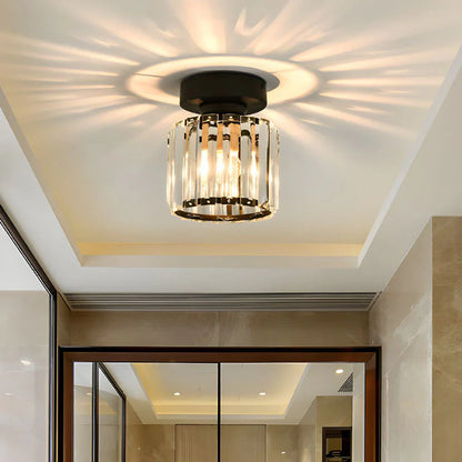 Kristall-Deckenlampe mit Gold und Schwarz – Moderne LED-Deckenleuchte für Wohnzimmer Schlafzimmer & Flu