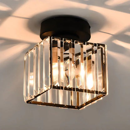 Kristall-Deckenlampe mit Gold und Schwarz – Moderne LED-Deckenleuchte für Wohnzimmer Schlafzimmer & Flu