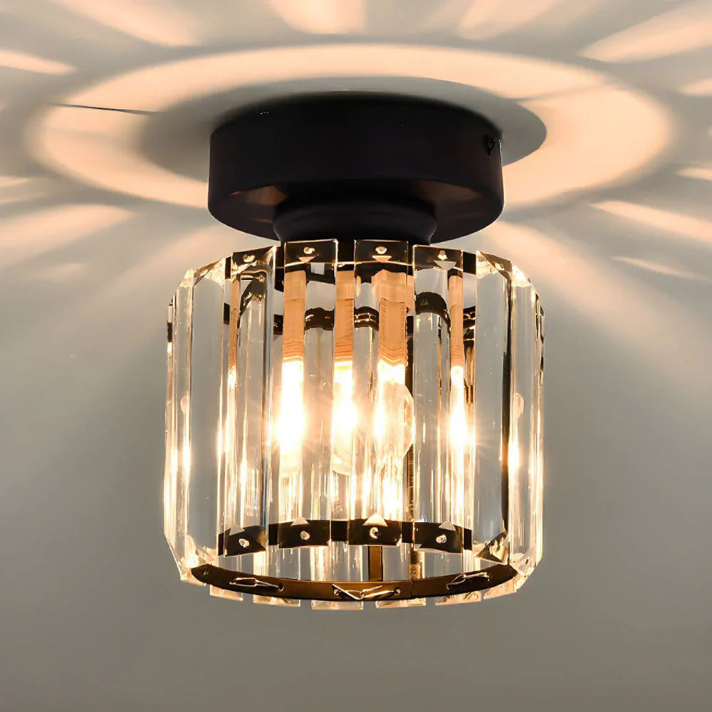 Kristall-Deckenlampe mit Gold und Schwarz – Moderne LED-Deckenleuchte für Wohnzimmer Schlafzimmer & Flu