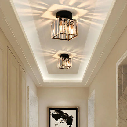 Kristall-Deckenlampe mit Gold und Schwarz – Moderne LED-Deckenleuchte für Wohnzimmer Schlafzimmer & Flu