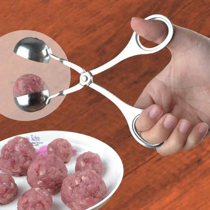 Wender Zange aus Edelstahl für gleichmäßige Fleischbällchen