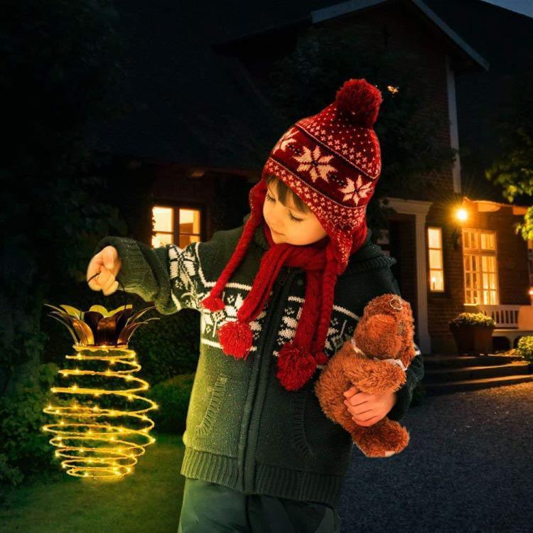 LED Solar-Gartenlampe in Ananasform