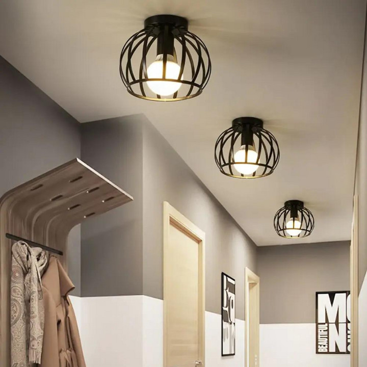 Loft-Deckenlampe aus schwarzem Metall – rustikaler Industrial Look für dein Zuhause