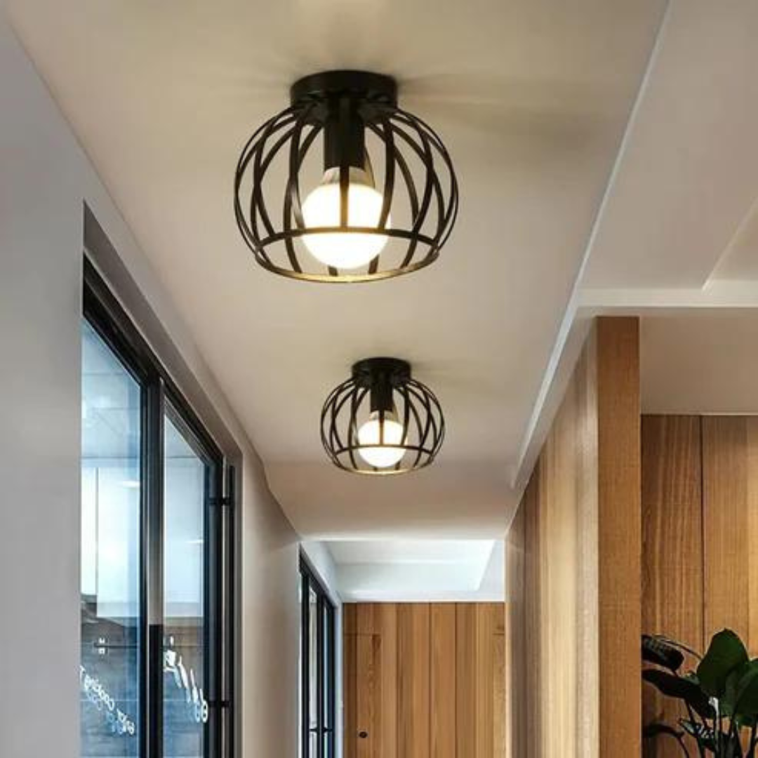 Loft-Deckenlampe aus schwarzem Metall – rustikaler Industrial Look für dein Zuhause