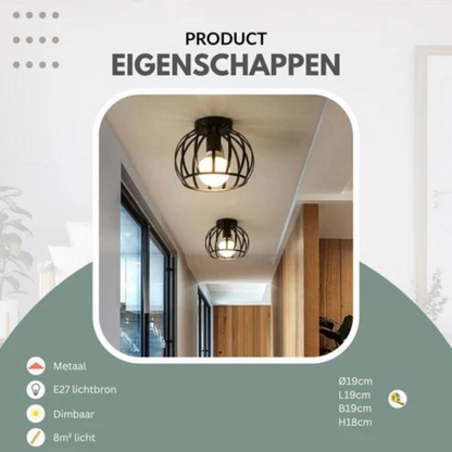 Loft-Deckenlampe aus schwarzem Metall – rustikaler Industrial Look für dein Zuhause