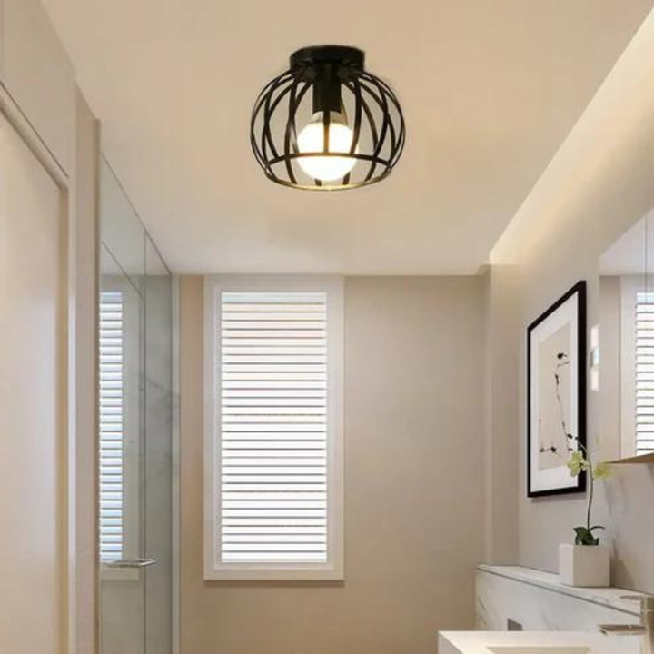Loft-Deckenlampe aus schwarzem Metall – rustikaler Industrial Look für dein Zuhause