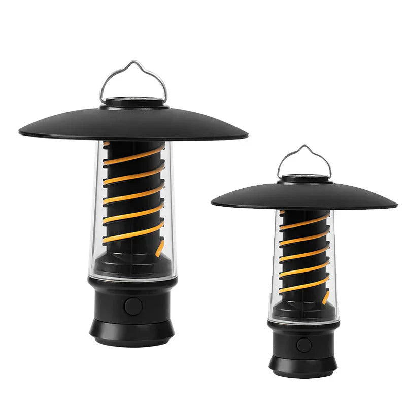 Laterne mit LED-Spirale und heller Taschenlampe für Outdoor-Einsatz