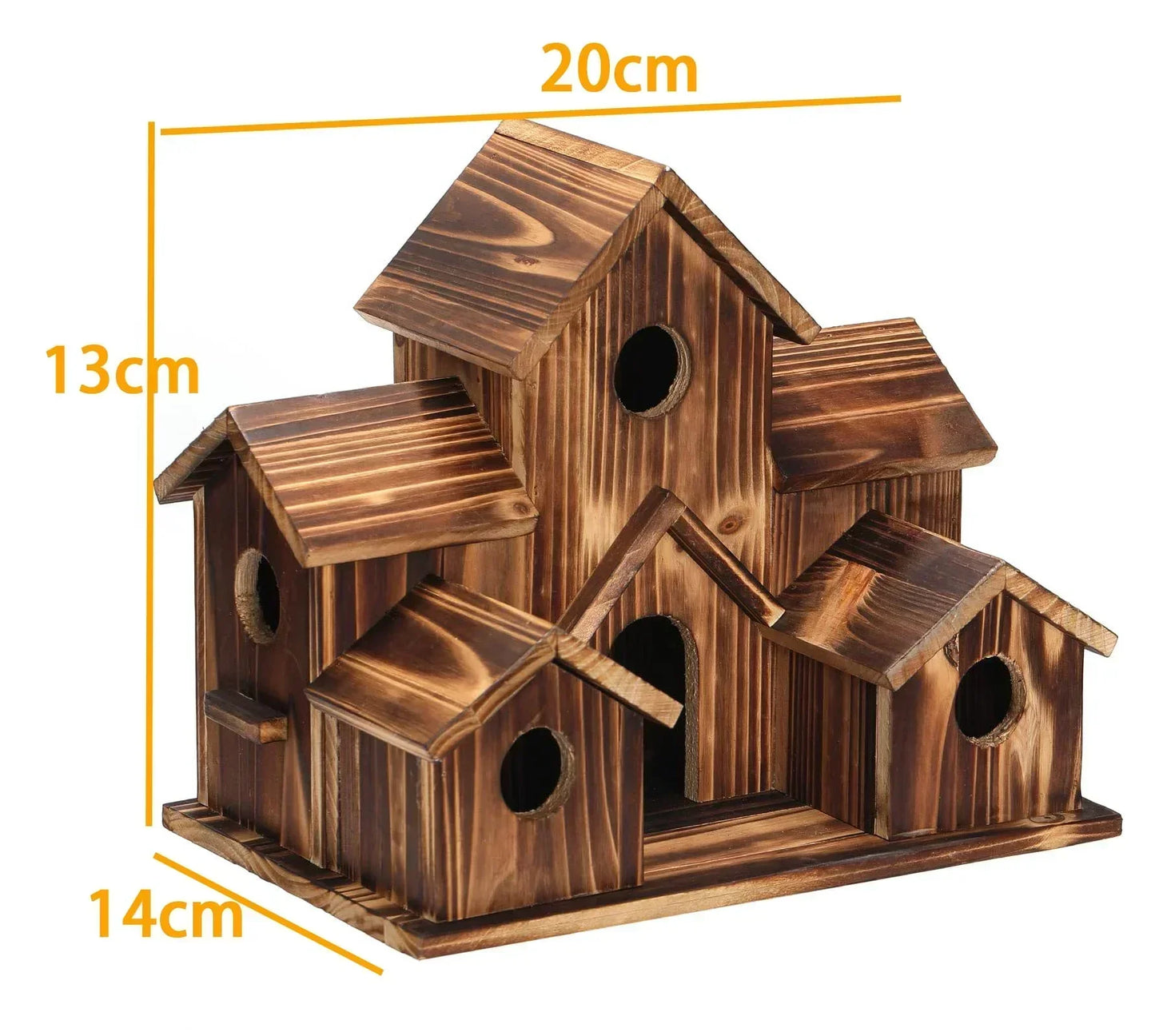 6-Loch Handgefertigtes Vogelhaus – Rustikale Gartendekoration für Vögel