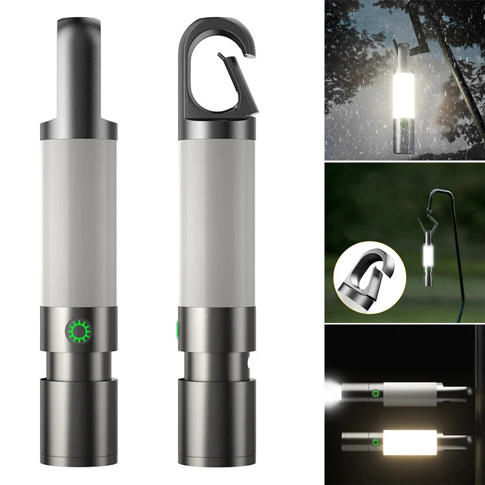 USB-C LED-Taschenlampe mit Mehrfarbfiltern – Wiederaufladbare Lampe für Outdoor-Aktivitäten und Notfälle