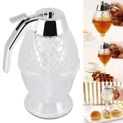 Tropffreier Honigspender aus Glas – Stilvoller Dosierer für Honig Sirup & Flüssigkeiten