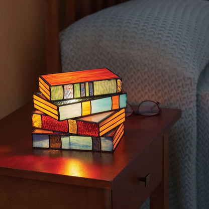 Kreative Bunte Buchlampe im Tiffany-Stil für das Wohnzimmer