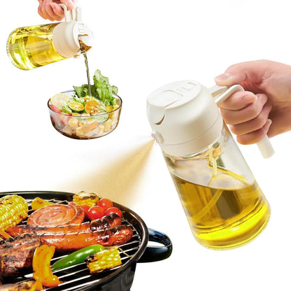 Premium 2-in-1 Ölspender & Sprüher mit Druckmechanismus – Perfekt für Kochen, Grillen & Salate