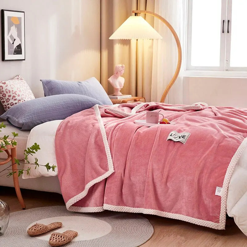 Kuschelige Flanell-Fleece-Decke in Rosa – Weiche und Wärmende Wohndecke
