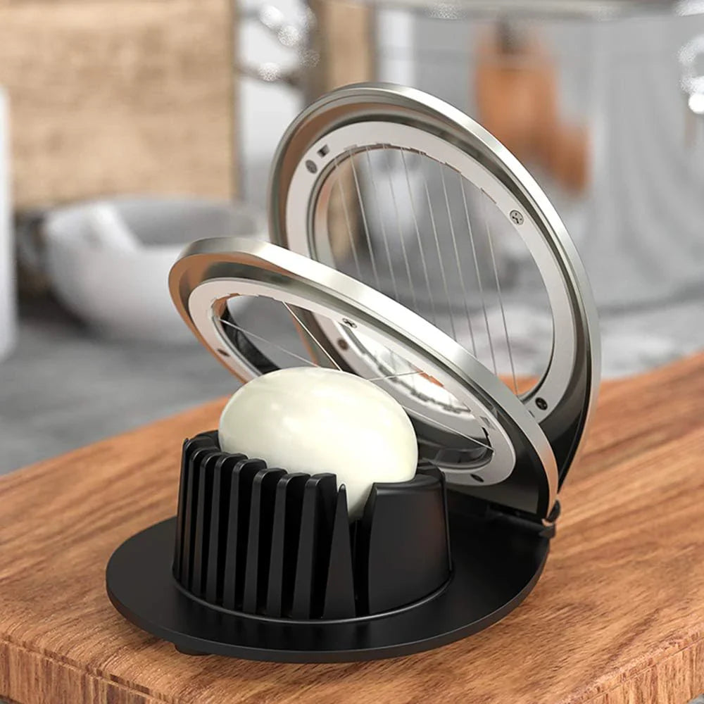 Edelstahl-Eierschneider – Multifunktionales 3-in-1 Schneidegerät für perfekte Eier