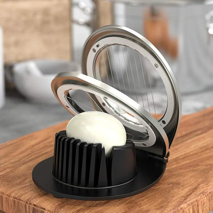 Edelstahl-Eierschneider – Multifunktionales 3-in-1 Schneidegerät für perfekte Eier