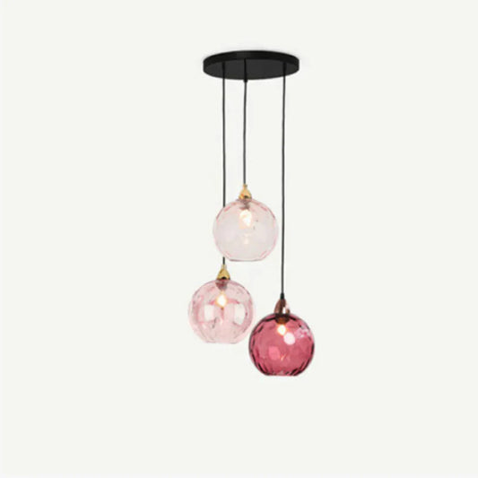 Elegante Dreifach Pendelleuchte im Glas Design mit Farbwechsel