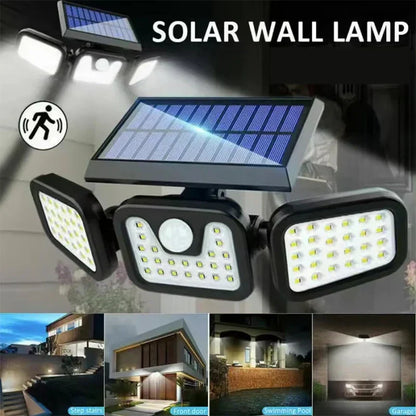 Solarbetriebene Wandleuchte für Außenbereich mit Bewegungsmelder