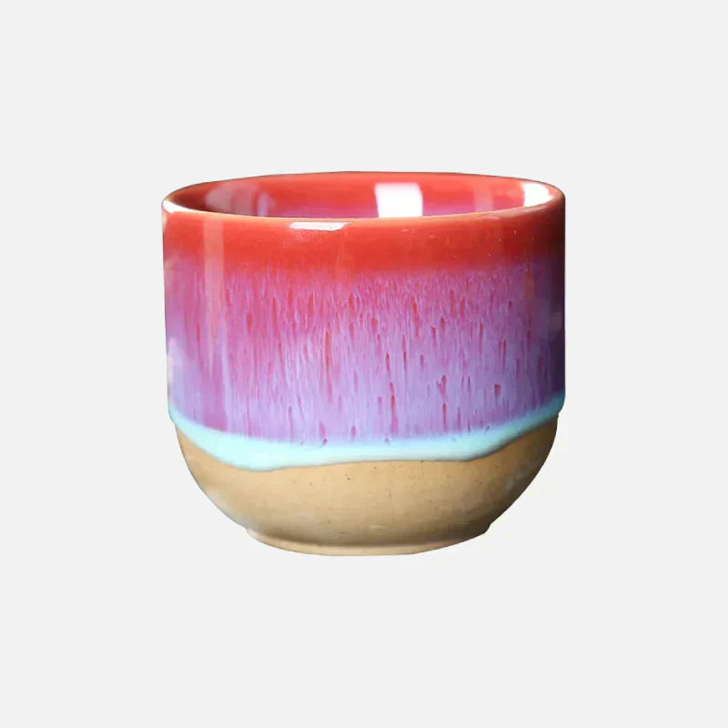 Handgefertigte Keramiktasse – Bunte Teeschalen mit Glasur in Naturtönen