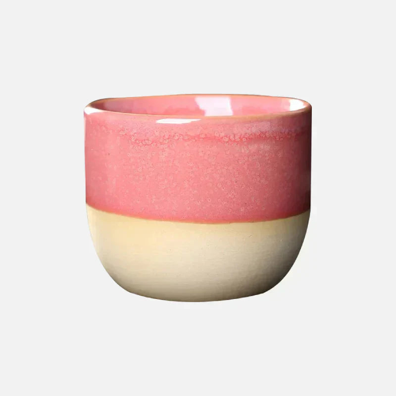 Handgefertigte Keramiktasse – Bunte Teeschalen mit Glasur in Naturtönen