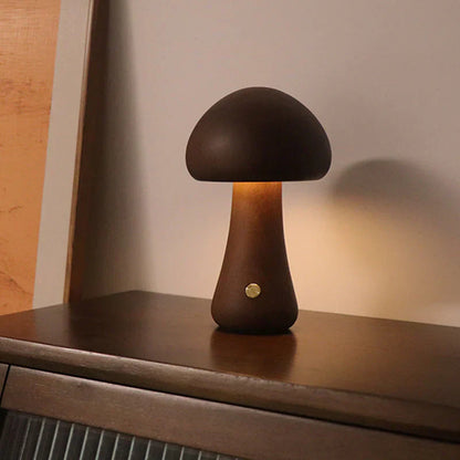Pilz-LED-Nachtlicht aus Holz – Schöne Lampe im Naturdesign für dein Zuhause