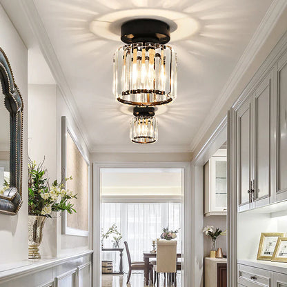 Kristall-Deckenlampe mit Gold und Schwarz – Moderne LED-Deckenleuchte für Wohnzimmer Schlafzimmer & Flu
