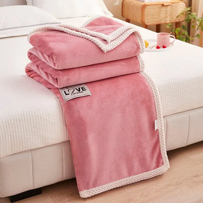 Kuschelige Flanell-Fleece-Decke in Rosa – Weiche und Wärmende Wohndecke