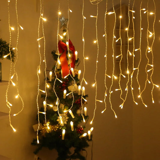 Atmosphärische Eiszapfen-Lichterkette mit Farbwechsel und Fernbedienung