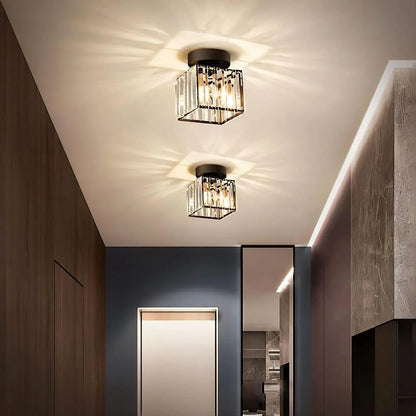Kristall-Deckenlampe mit Gold und Schwarz – Moderne LED-Deckenleuchte für Wohnzimmer Schlafzimmer & Flu