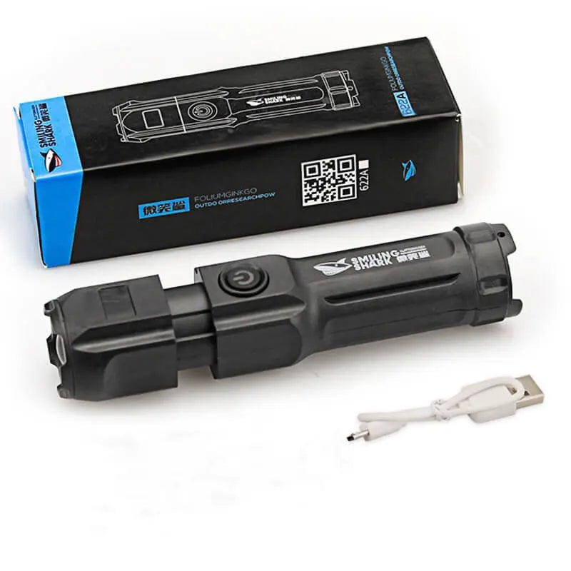 Kompakte LED Taschenlampe mit Zoom und USB Aufladung für den Outdoor-Einsatz