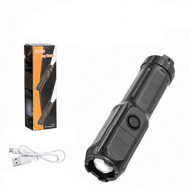 Kompakte LED Taschenlampe mit Zoom und USB Aufladung für den Outdoor-Einsatz