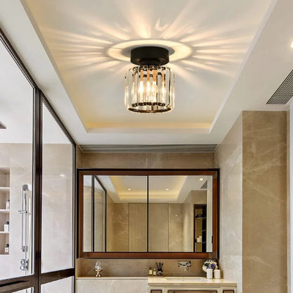Kristall-Deckenlampe mit Gold und Schwarz – Moderne LED-Deckenleuchte für Wohnzimmer Schlafzimmer & Flu
