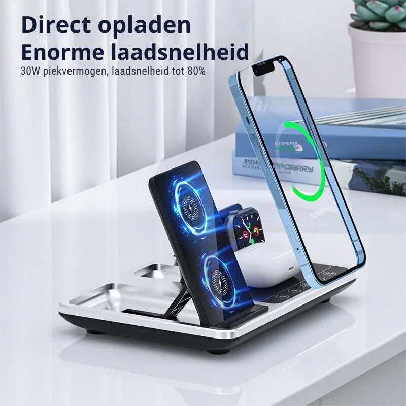 Vielseitige Wireless Ladestation für Smartphone, Uhr und Kopfhörer