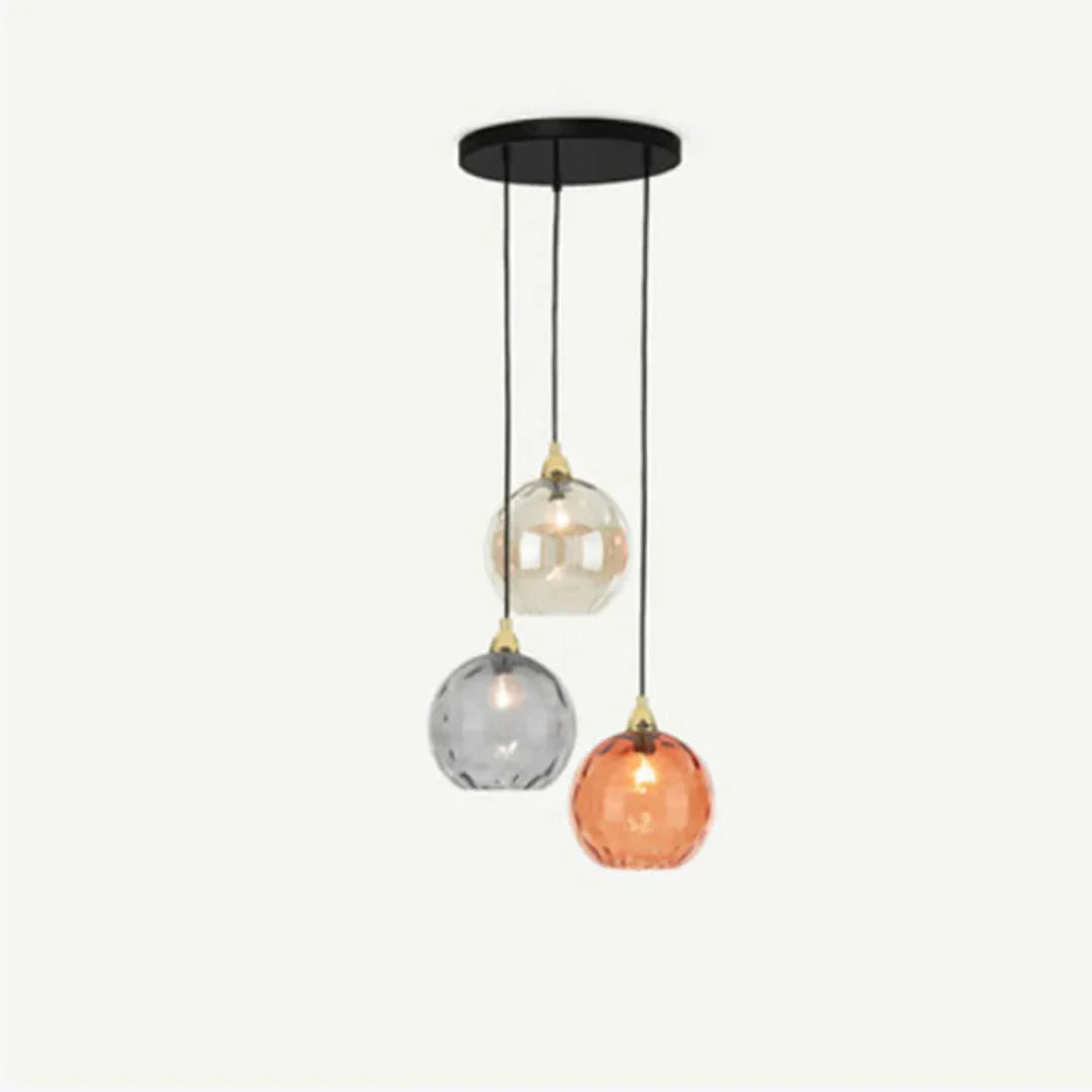 Elegante Dreifach Pendelleuchte im Glas Design mit Farbwechsel