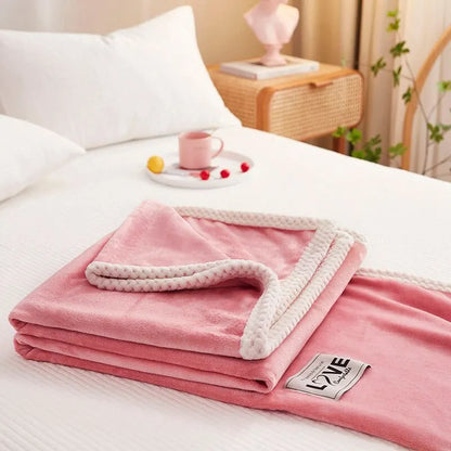Kuschelige Flanell-Fleece-Decke in Rosa – Weiche und Wärmende Wohndecke