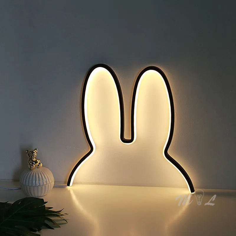 LED-Hasenlampe – Dimmbare Wandbeleuchtung mit USB-Aufladung
