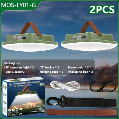 80W LED Solar-Lampe für Camping mit Magnet und Zoomfunktion – Wiederaufladbar und Praktisch