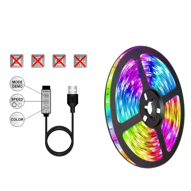 Farbwechsel LED Streifen mit USB-Anschluss für stimmungsvolle Beleuchtung