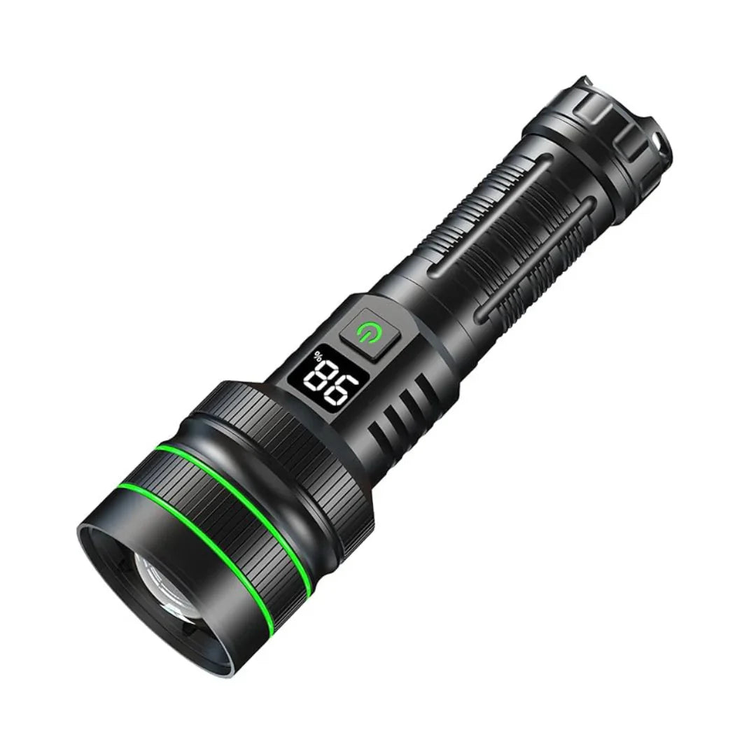 Extrem Helle LED-Taschenlampe mit Zoom und Powerbank-Funktion für Outdoor-Abenteuer und Notfälle