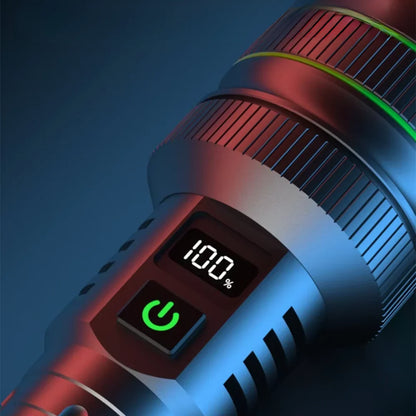 Extrem Helle LED-Taschenlampe mit Zoom und Powerbank-Funktion für Outdoor-Abenteuer und Notfälle