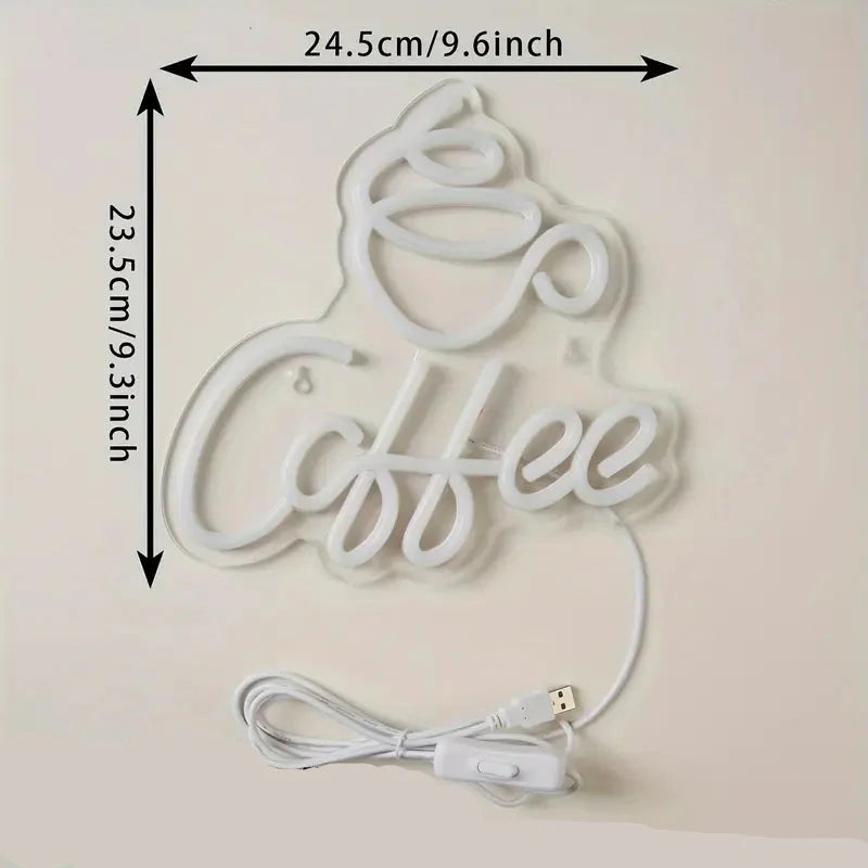 Neonlicht Kaffee – Stylisches LED-Schild für Wand