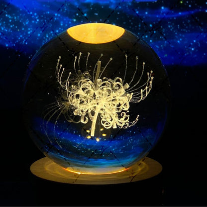 Leuchtende Mondkristallkugel mit Galaxie-Effekt