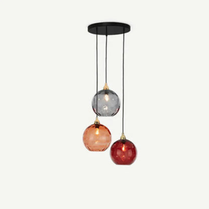 Elegante Dreifach Pendelleuchte im Glas Design mit Farbwechsel